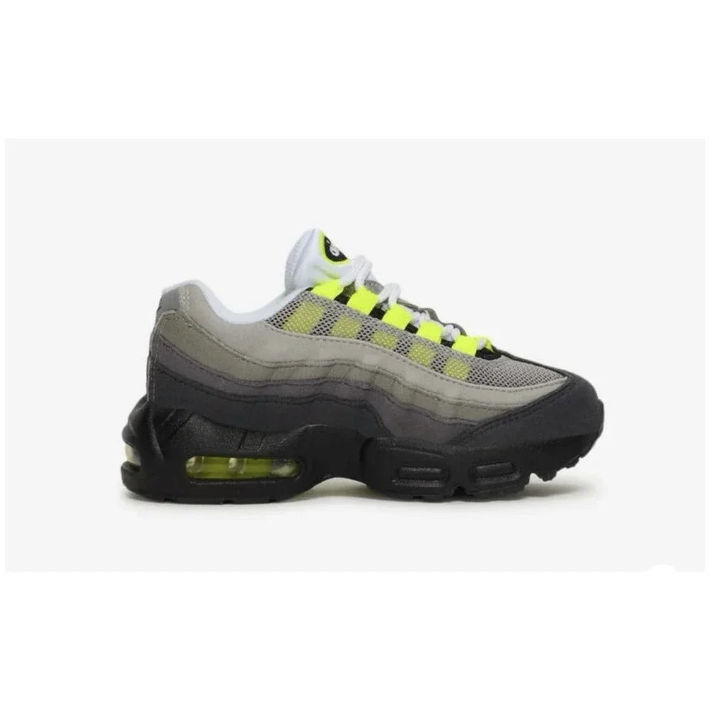 Nike Air Max 95 OG 2020 Black/Neon Yellow-LT Graphite CZ0948-001 Kids 12.5C